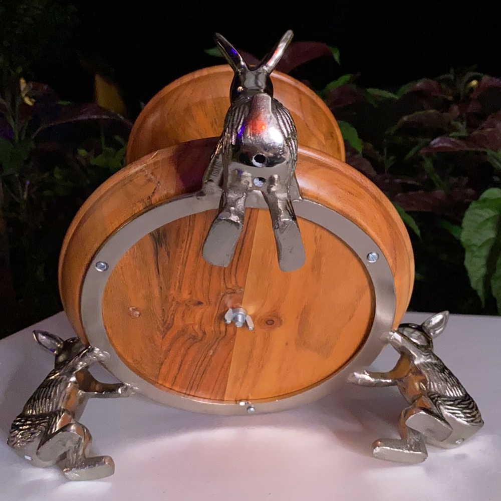 Pottery Barn Two Tier Triple Rabbit Wooden Server - Picture 10 of 14